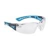 Veiligheidsbril met heldere lens RUSH+ Platinum Zwart / Blauw Zonder Frame